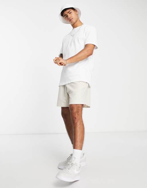 Selected Homme - Ruimvallend T-shirt van zwaar katoen in wit, 4 van 4