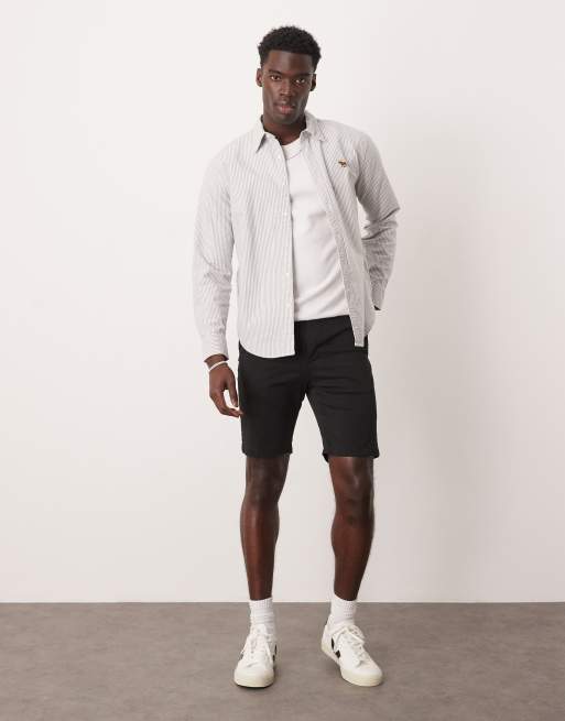 Selected Homme – Schmal geschnittene Chinoshorts in Schwarz