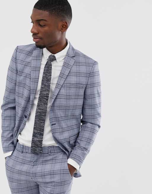 Selected Homme – Schmal geschnittener, grau karierter Anzug, 2 von 3