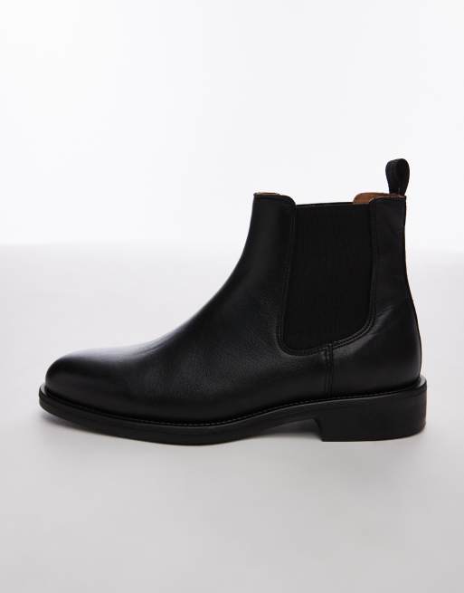 Selected Homme – Schwarze Chelsea-Stiefel aus Leder ASOS