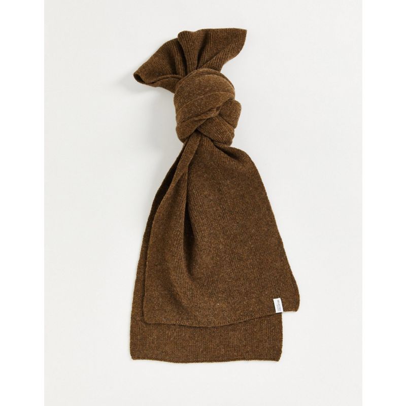 Sciarpe Accessori Selected Homme - Sciarpa lavorata a maglia in misto lana, colore marrone