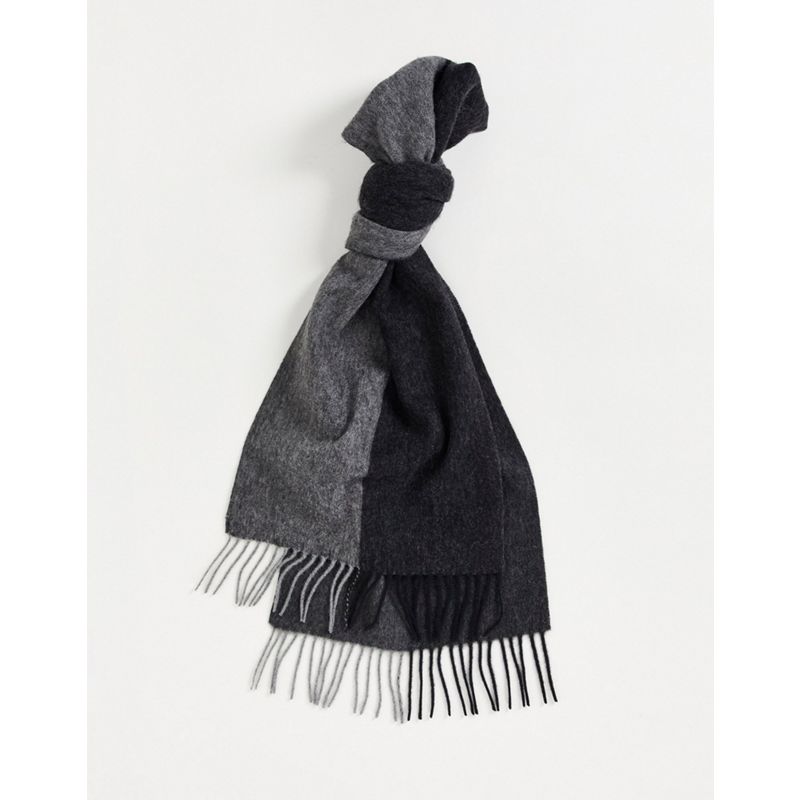 Accessori Donna Selected Homme - Sciarpa nera e grigia 100% lana