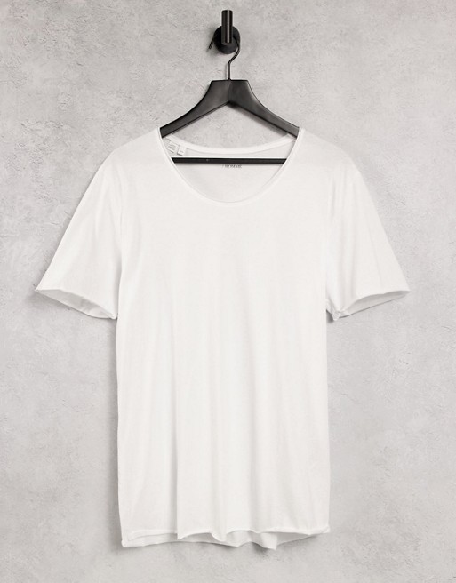 Selected Homme scoop neck t-shirt in white