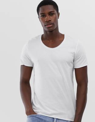 wide neck t shirts men's