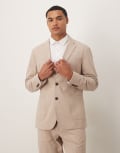 [Selected] Selected Homme seersucker regular fit blazer in cream-White 46 Pure Cashmere