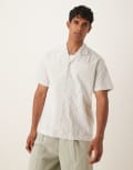 [Selected Homme] Selected Homme seersucker revere collar shirt in cream stripe-White XS Egret Winter Sky