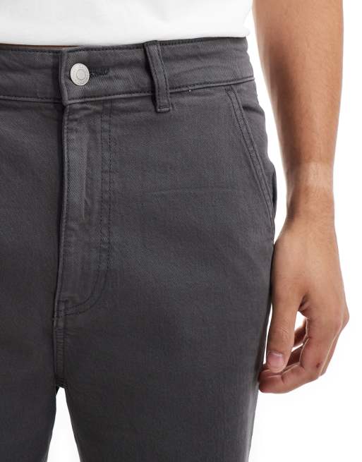 Selected Homme loose fit carpenter shorts in dark grey