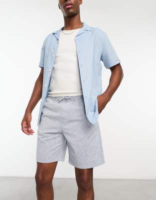 Selected Homme - Short chino en lin mélangé - Bleu clair