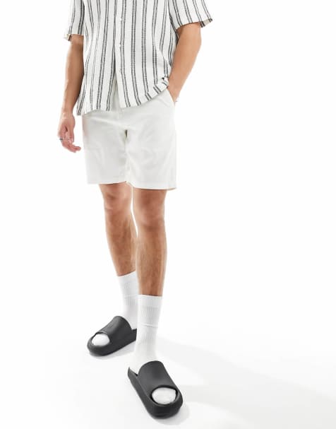 Selected Homme - Short en lin mélangé - Blanc - view 1