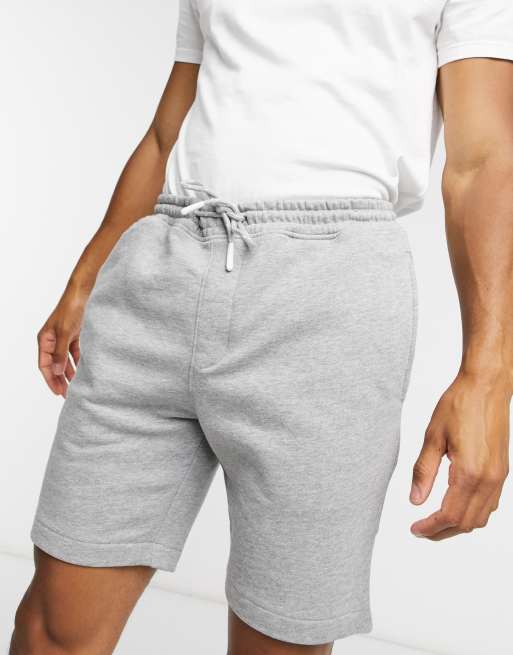 Selected Homme Short en molleton Gris