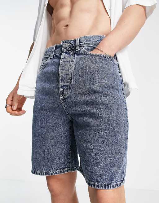Short En Jean Bleu Délavé Foncé Forever 21 - Taille 30 - Occasion Très Bon état - Coupe Basse