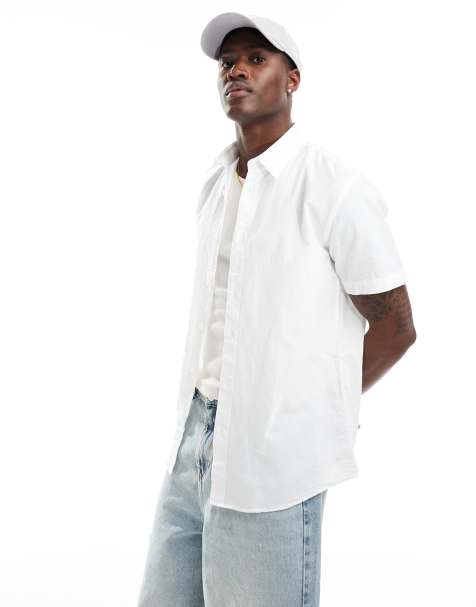Selected Homme short sleeve linen mix shirt in white - view 1