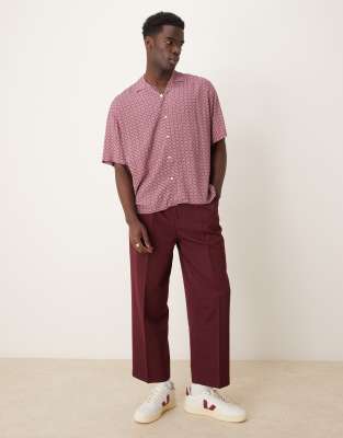 Selected Homme Short Sleeve Shirt With Mandala Print In Red