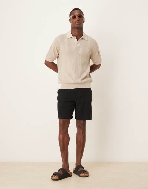Selected Homme - Short texturé en coton - Noir - view 1