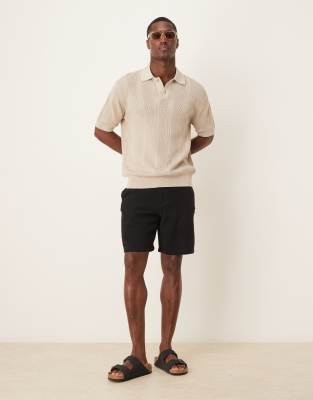 Selected Homme - Short texturé - Noir