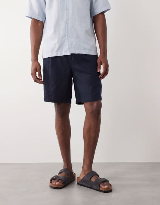 Selected Homme – Shorts aus purem Leinen in Marineblau, 2 von 5