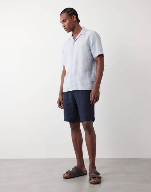 Selected Homme – Shorts aus purem Leinen in Marineblau, 3 von 5