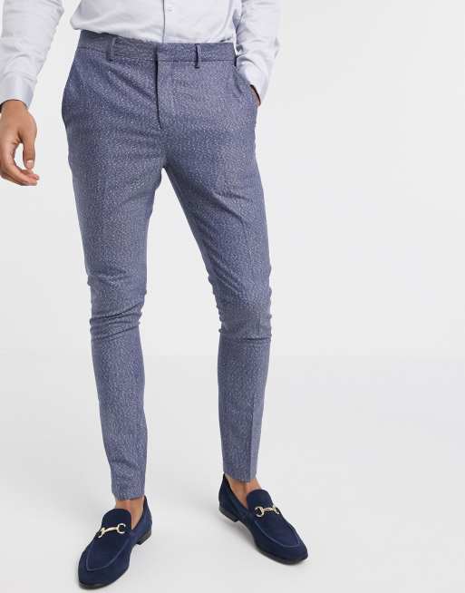 Selected Homme skinny fit stretch suit in blue fleck, 2 of 2