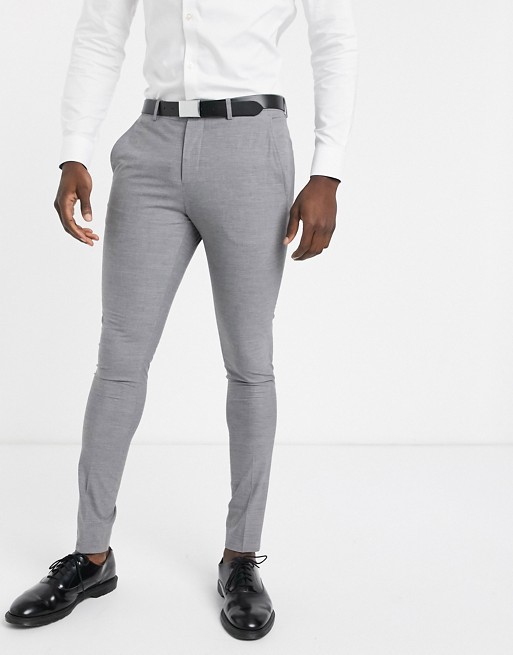 Selected Homme skinny fit suit trousers in grey