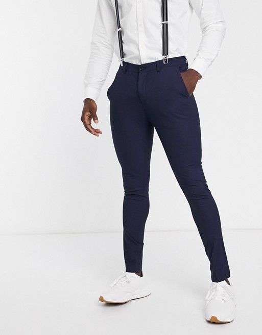 Selected Homme skinny fit suit trousers in navy