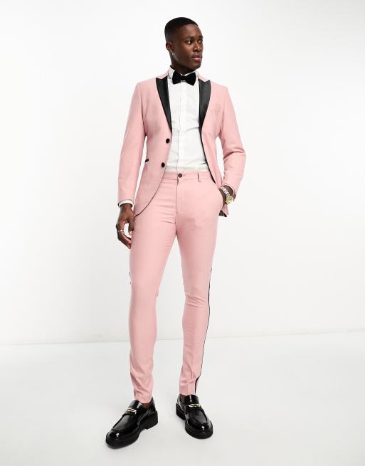 white and light pink tuxedo