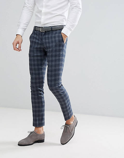Selected Homme Skinny Suit Pants In Navy Check | ASOS