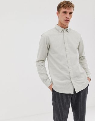 Selected Homme – Skjorta i borstad bomull och normal passform-Beige