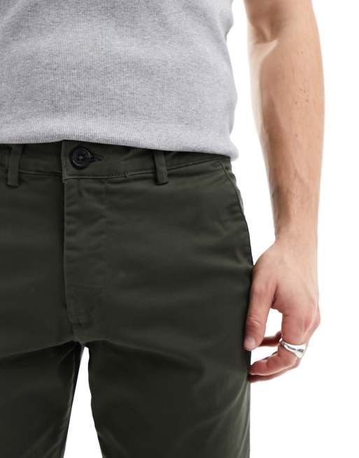 Selected Homme slim fit chinos in dark khaki , 2 of 5