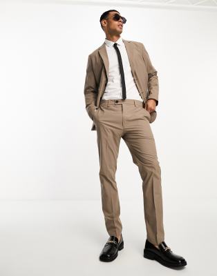 Selected Homme Slim Fit Commuter Suit Pants In Light Brown