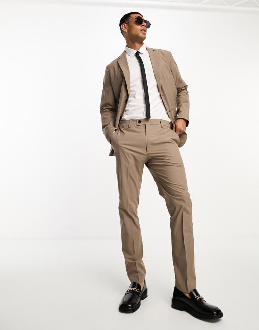 Selected Homme slim fit commuter suit pants in light brown