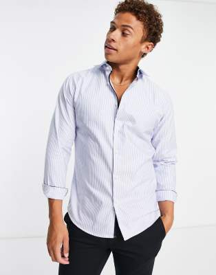 Selected Homme Slim Fit Easy Iron Smart Shirt In Light Blue In Blue