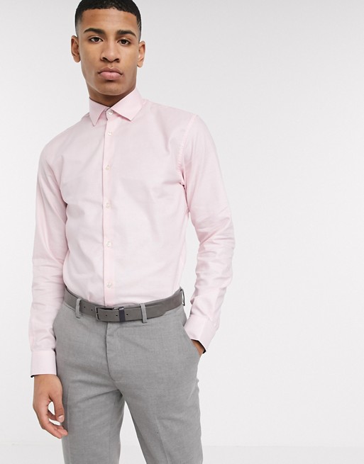 Selected Homme slim fit easy iron smart shirt in pink