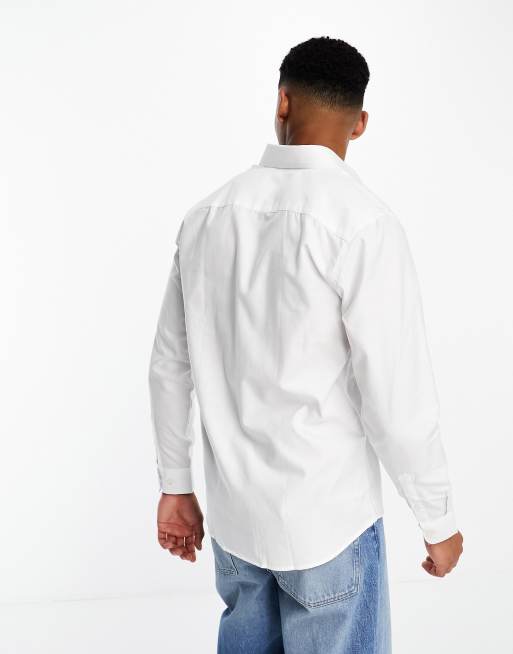 Selected Homme slim fit easy iron smart shirt in white, 3 of 4