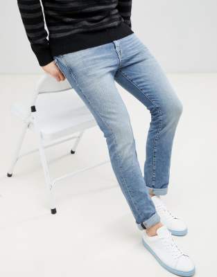 light blue slim straight jeans