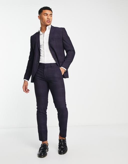 Selected Homme - Slim-fit pantalon in marineblauwe ruiten, 5 van 5