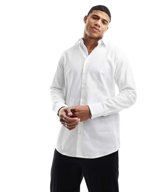 ASOS Slim Fit Shirt With Chain Detail in White for Men