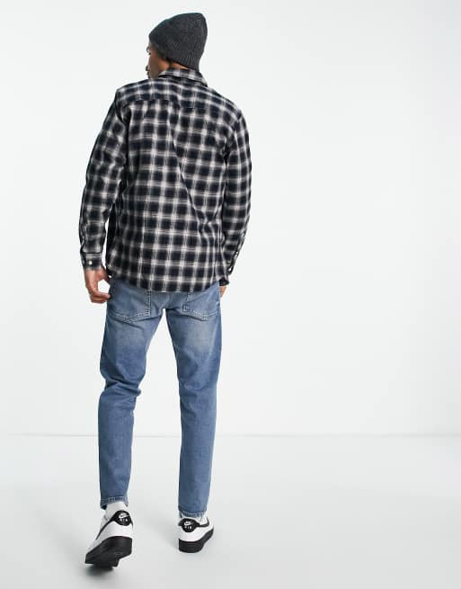 Selected Homme - Slim fit-skjorte med marineblå tern i bomuldsblanding - NAVY, 2 af 4
