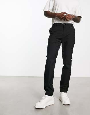 slim fit smart pants in black