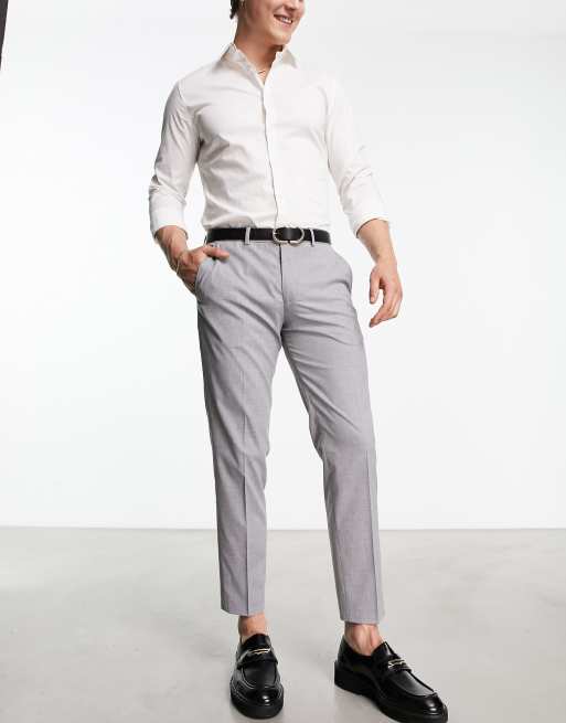 Selected Homme slim fit smart pants in gray