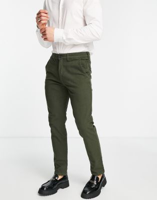 Selected Homme Slim Fit Smart Pants In Khaki-green