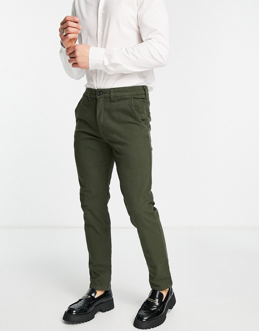 Selected Homme slim fit smart pants in khaki-Green