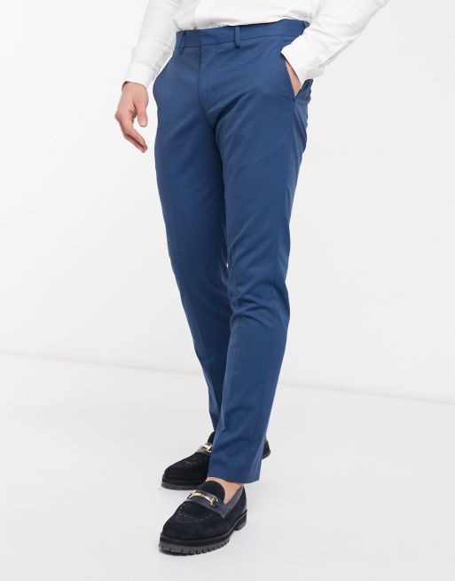 Selected Homme slim fit stretch suit pants in blue