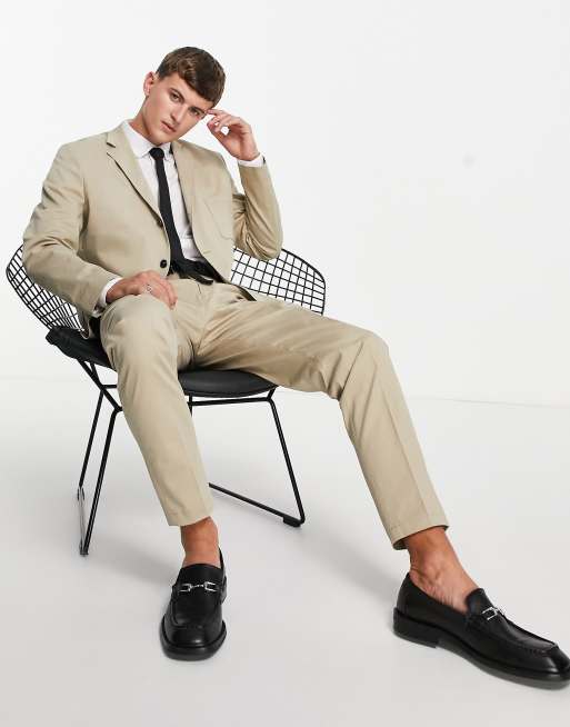 Selected Homme slim tapered suit in beige