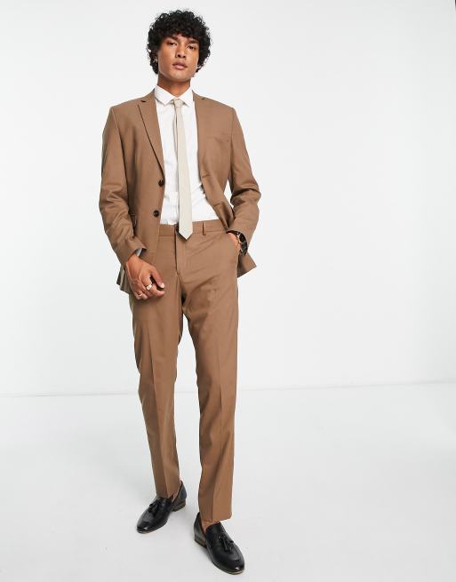 Selected Homme slim fit suit jacket in camel ASOS