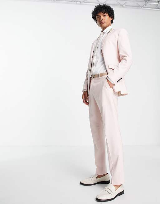 Mens slim fit pink on sale blazer