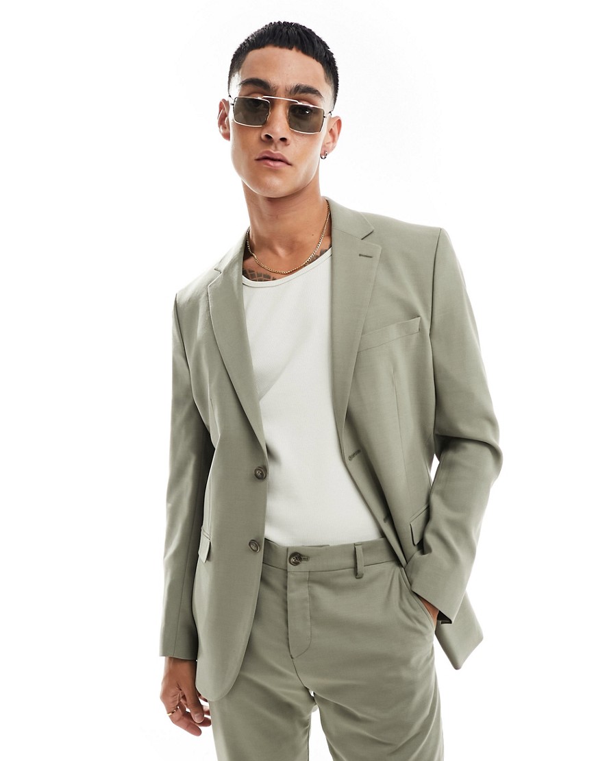 Selected Homme slim fit suit jacket in green