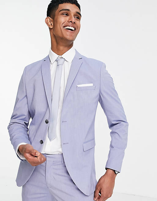 Selected Homme fit suit jacket in light blue | ASOS