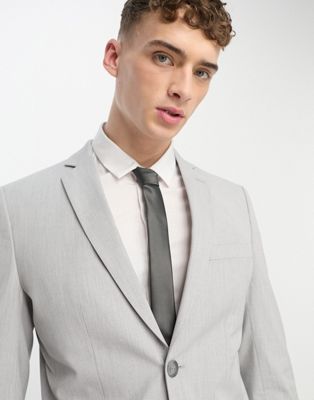 Selected Homme slim fit suit jacket in light grey