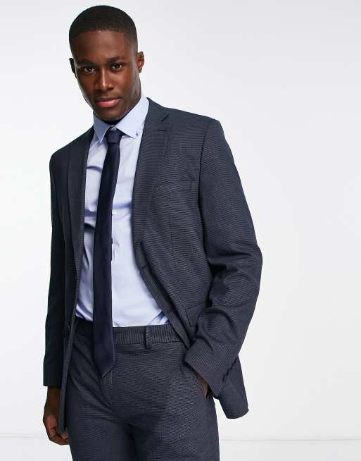 Selected Homme slim fit suit in navy mini stripe