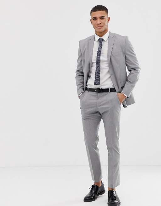 Selected Homme Slim Fit Suit Jacket With Stretch In Light Gray